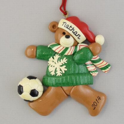 Soccer Bear personalized christmas Ornaments