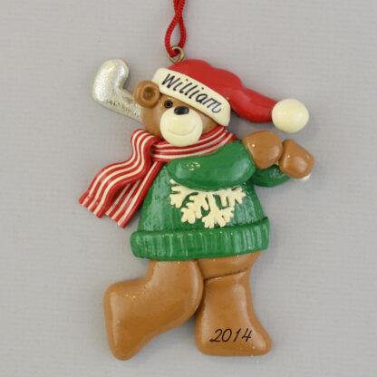 Golfing Bear Personalized Christmas Ornaments