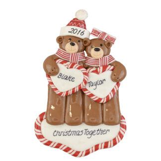 Bear Couple personalized Christmas Ornaments