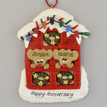 Personalized Anniversary Couple in House christmas Ornaments