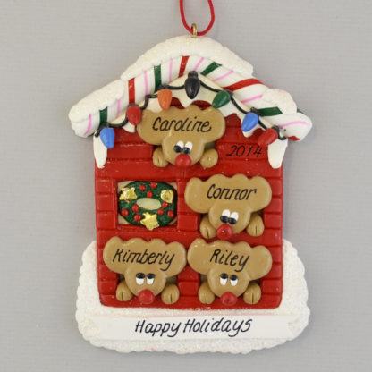 Reindeer in House (4) personalized christmas Ornaments