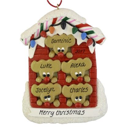 Reindeer (5) in a House personalized christmas Ornaments