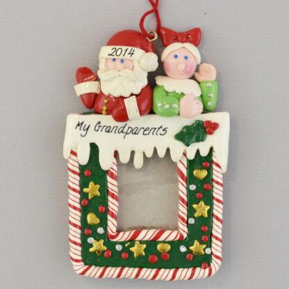 In Memory of Grandma and Grandpa personalized christmas Photo Frame Ornaments