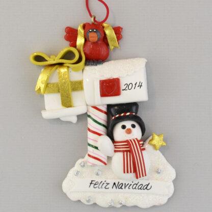 Feliz Navidad Mailbox personalized christmas Ornaments