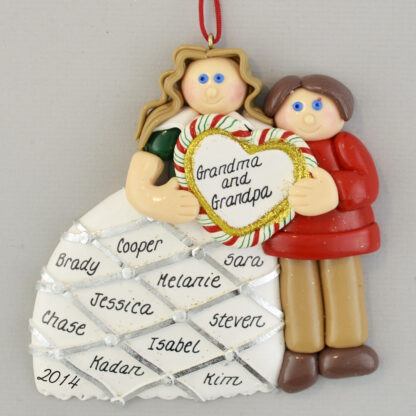 Grandparents with Heart Personalized christmas Ornaments