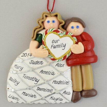 Parents with Heart Personalized christmas Ornaments