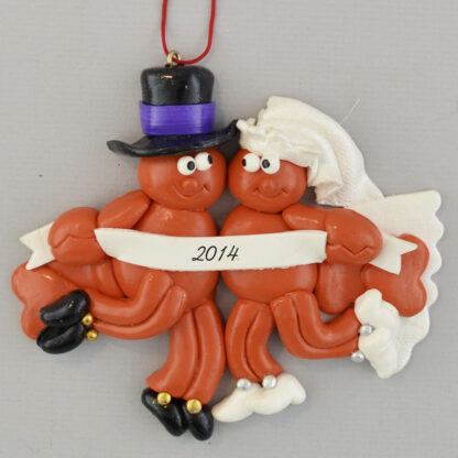 Cajun Christmas Crawfish Wedding Personalized christmas Ornaments