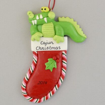 Cajun Christmas Gator Stocking personalized christmas Ornaments