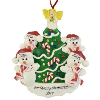 Snowmen beside the Christmas Tree (4) personalized chirstmas ornaments