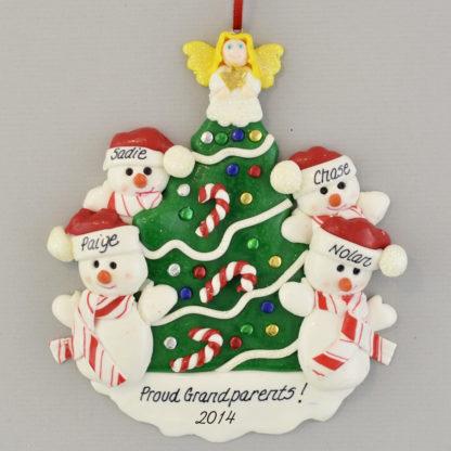 Grandparents of Four Personalized Ornament