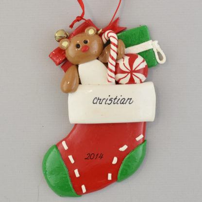 A Red Stocking Personalized christmas Ornaments