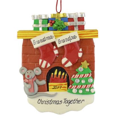 Fireplace (2) Stockings personalized christmas ornaments