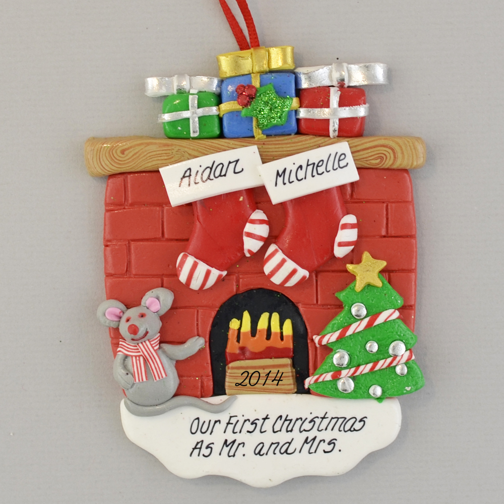 Our First Christmas as Mr & Mrs Personalized Ornament-Mr and Mrs Christmas Gift Wedding Gift Snowman Couple-Item# OS223-lovebirdslane