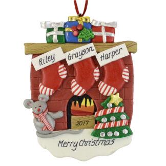 Fireplace (3) Stockings personalized christmas ornaments