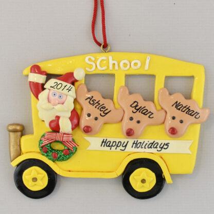 Yellow Schoolbus personalized christmas Ornaments