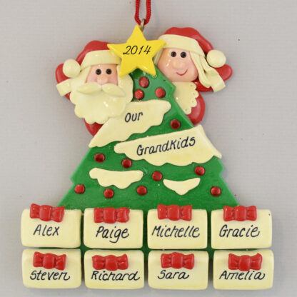 Personalized Tree with 8 Gifts Christmas Ornaments