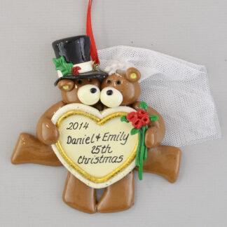 Personalized Silver Anniversary Chirstmas Ornaments