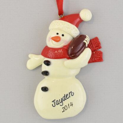 Football Snowman Personalized Christmas Ornaments