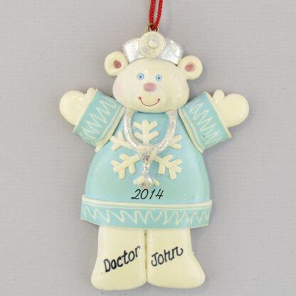 Doctor Polar Bear personalized christmas Ornaments