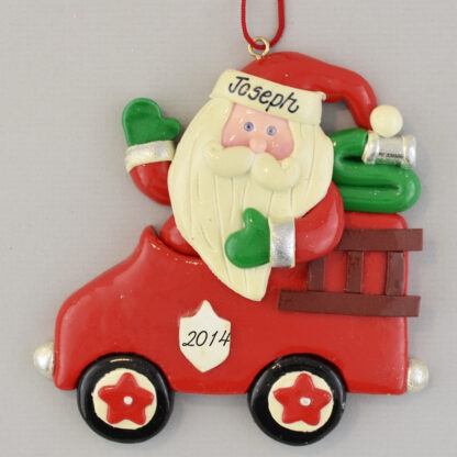 Fire Engine Personalized Christmas Ornaments