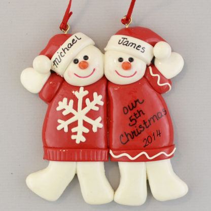 Snowman Partners Personalized Christmas Ornaments