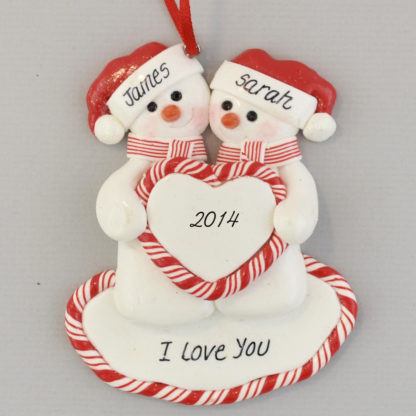 Couple's Heart Personalized christmas Ornaments