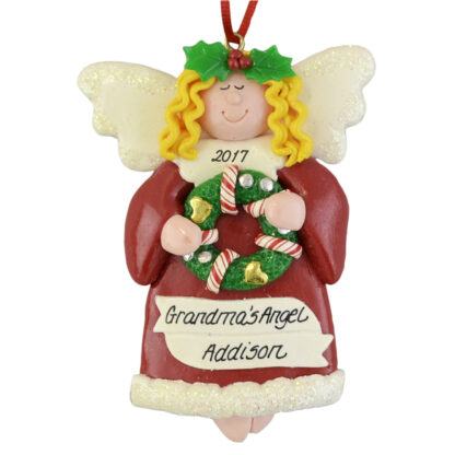 Angel Blonde Hair Personalized christmas ornaments
