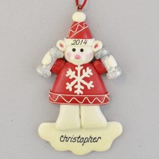 Weightlifter Bear personalized christmas Ornaments