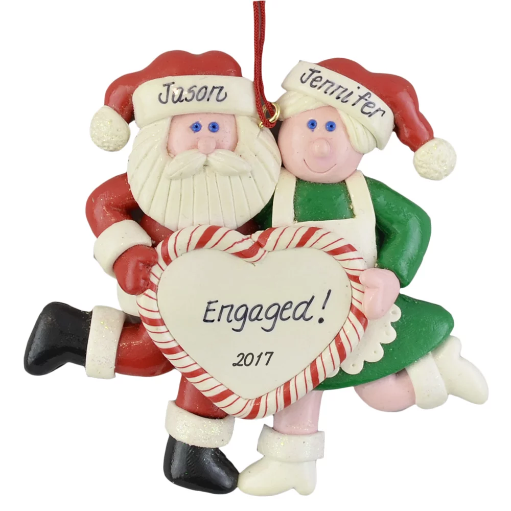 Santa's Personalized Engagement christmas ornaments