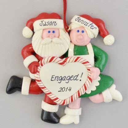 Santa's Personalized Engagement Christmas Ornaments