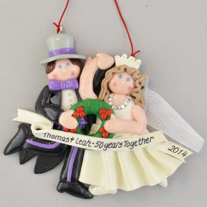 Golden Anniversary (50 Years) Brunette Bride personalized christmas Ornaments