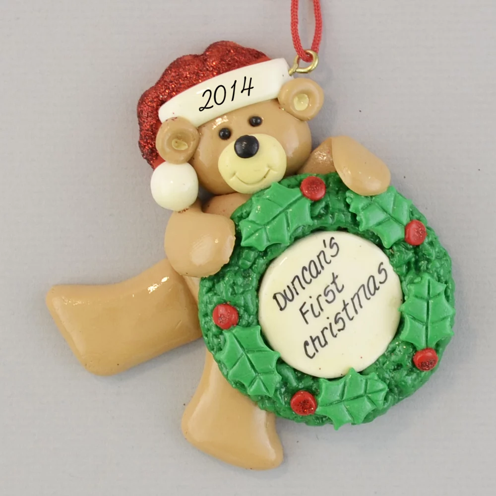 Personalized First Christmas Bear Ornaments