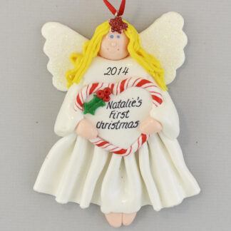Angel (Blonde) Baby's First Christmas Personalized Ornaments