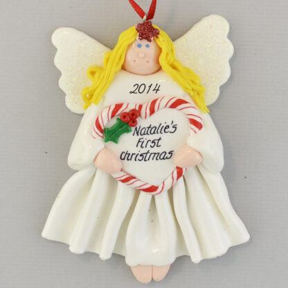 Angel (Blonde) Baby's First Christmas Personalized Ornaments