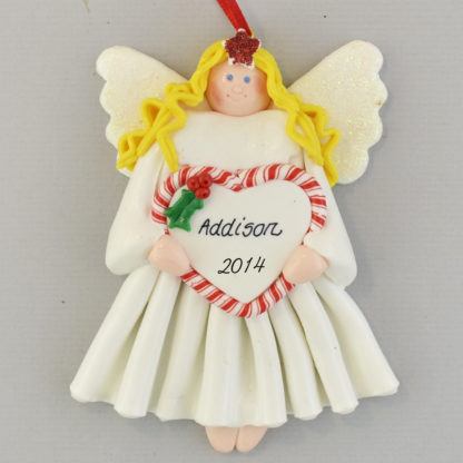 Blonde Angel personalized christmas Ornaments