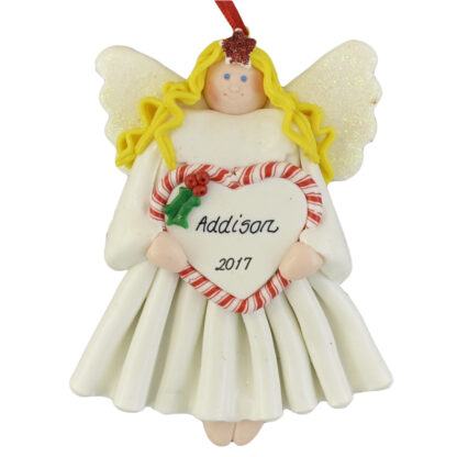 Blonde Angel personalized christmas ornaments