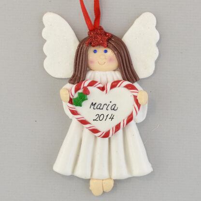 Brunette Angel Feliz Navidad personalized christmas Ornaments