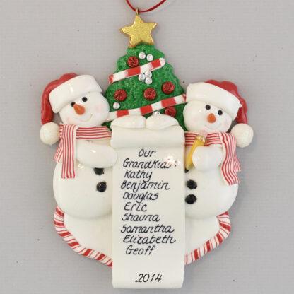 Our Grandkids List personalized Christmas Ornaments