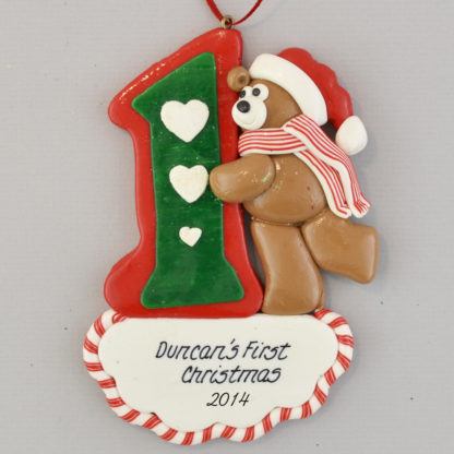 Baby's First Christmas Bear Personalized Christmas Ornaments
