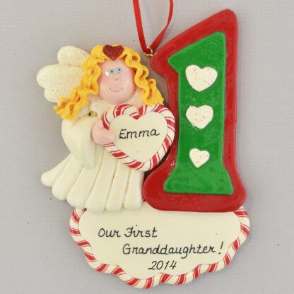 First Granddaughter Personalized Christmas Ornament