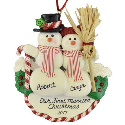 Newlyweds First Christmas personalized christmas ornaments