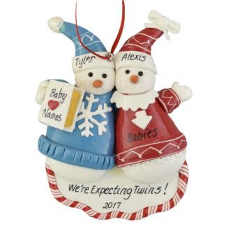 Expecting Twins or triplets personalized christmas ornaments
