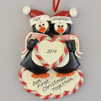 personalized Penguin's First Christmas Ornaments
