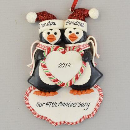Penguin Anniversary Personalized christmas Ornaments