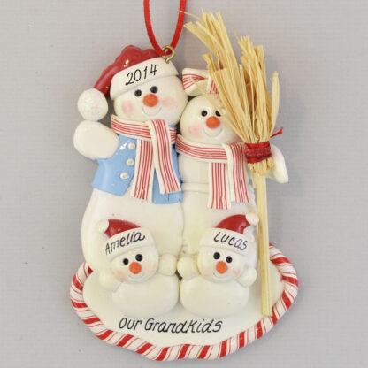 Grandma and Grandpa's Two Snowbabies Personalized christmas Ornaments
