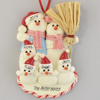 Our Family with Four Snowbabies Personalized christmas Ornaments