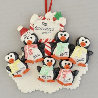 Penguins (6) Personalized Christmas Ornaments
