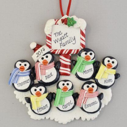 Penguins (7) Personalized Christmas Ornaments