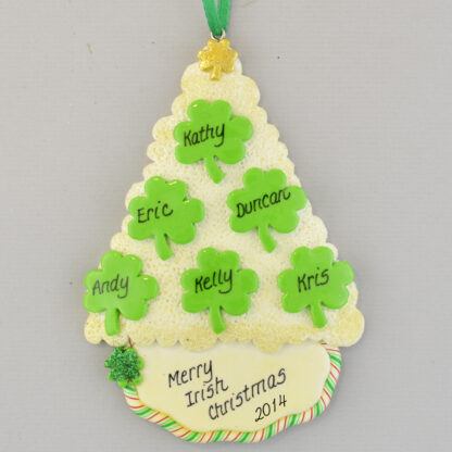 Irish Tree with Shamrocks Personalized christmas Ornaments