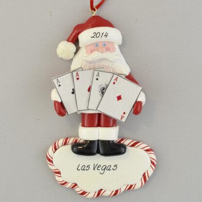 The Las Vegas Santa Playing Cards personalized christmas Ornaments